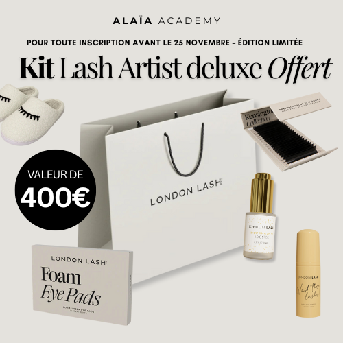 Édition limitée - Kit d’une valeur de 400 € offert ( pour l'achat d'une FORMATION PREMUIM EXTENSION DE CILS ) CPF