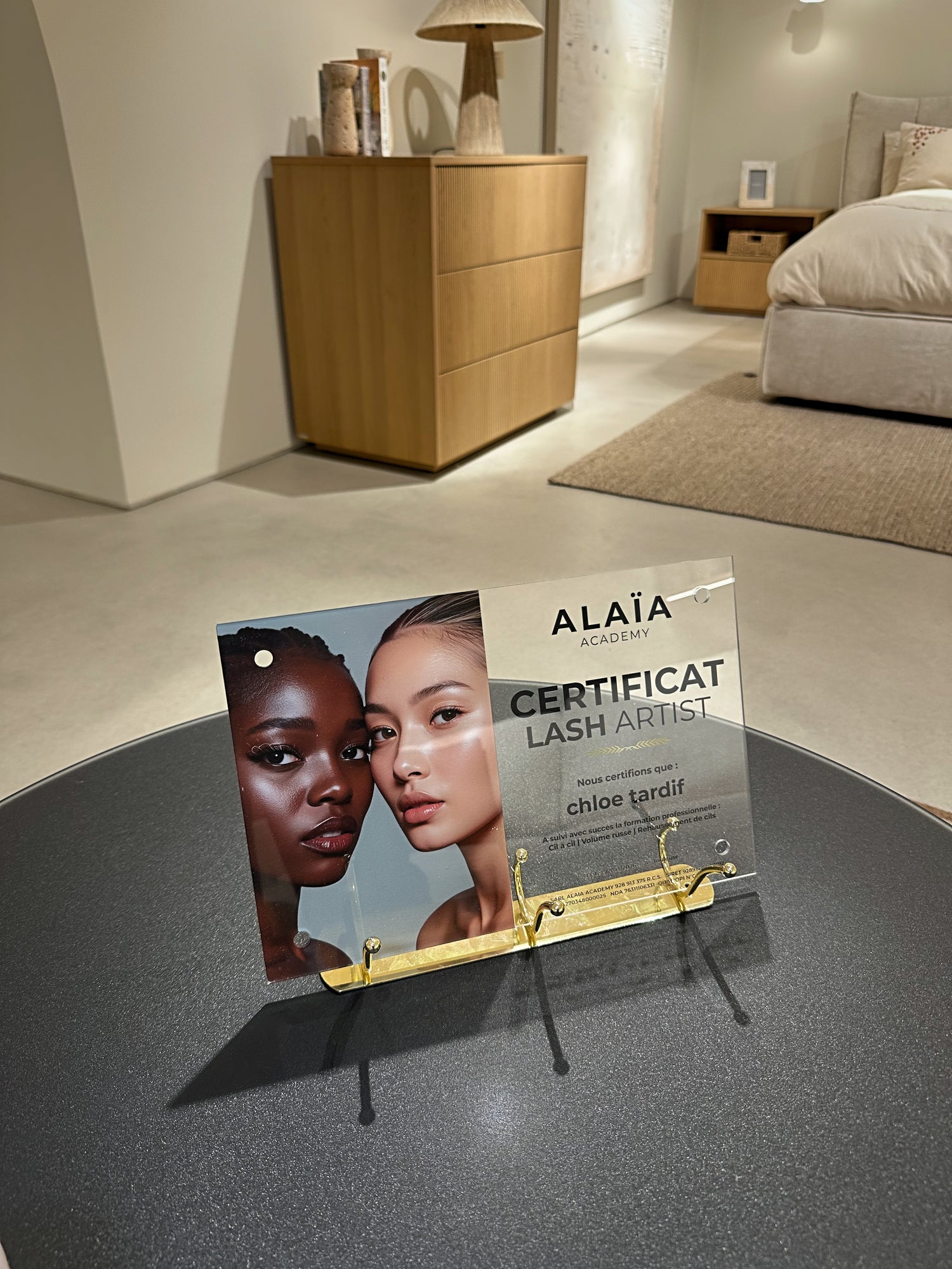 Certificat acrylique XL avec photo