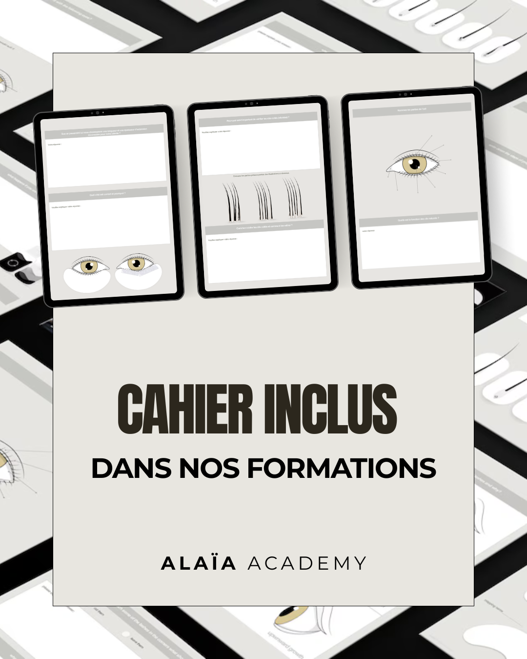Cahier d’exercices : Lash Tech (Format imprimé) ( offert dans formation )